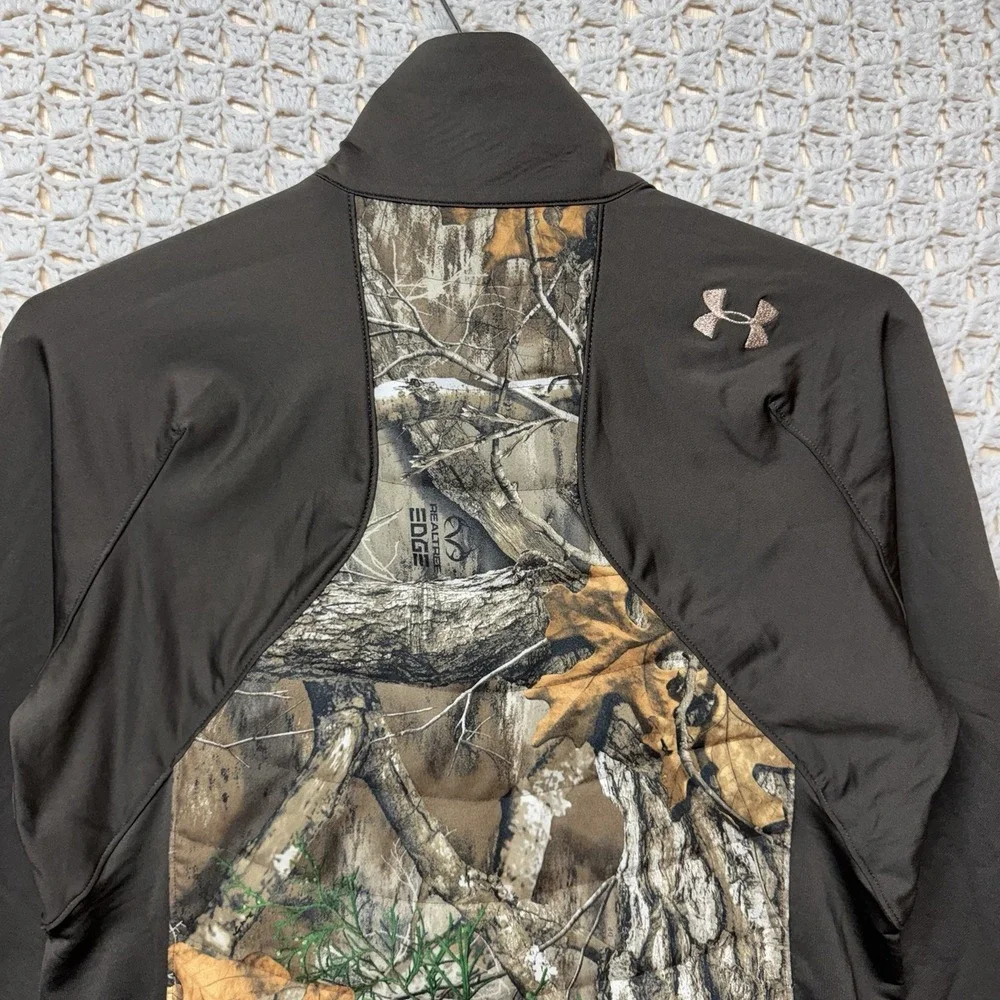Under Armor Real Tree Jacket Women Sz L Camouflage Full Zip Materiaux Neufs - Picture 8 of 15